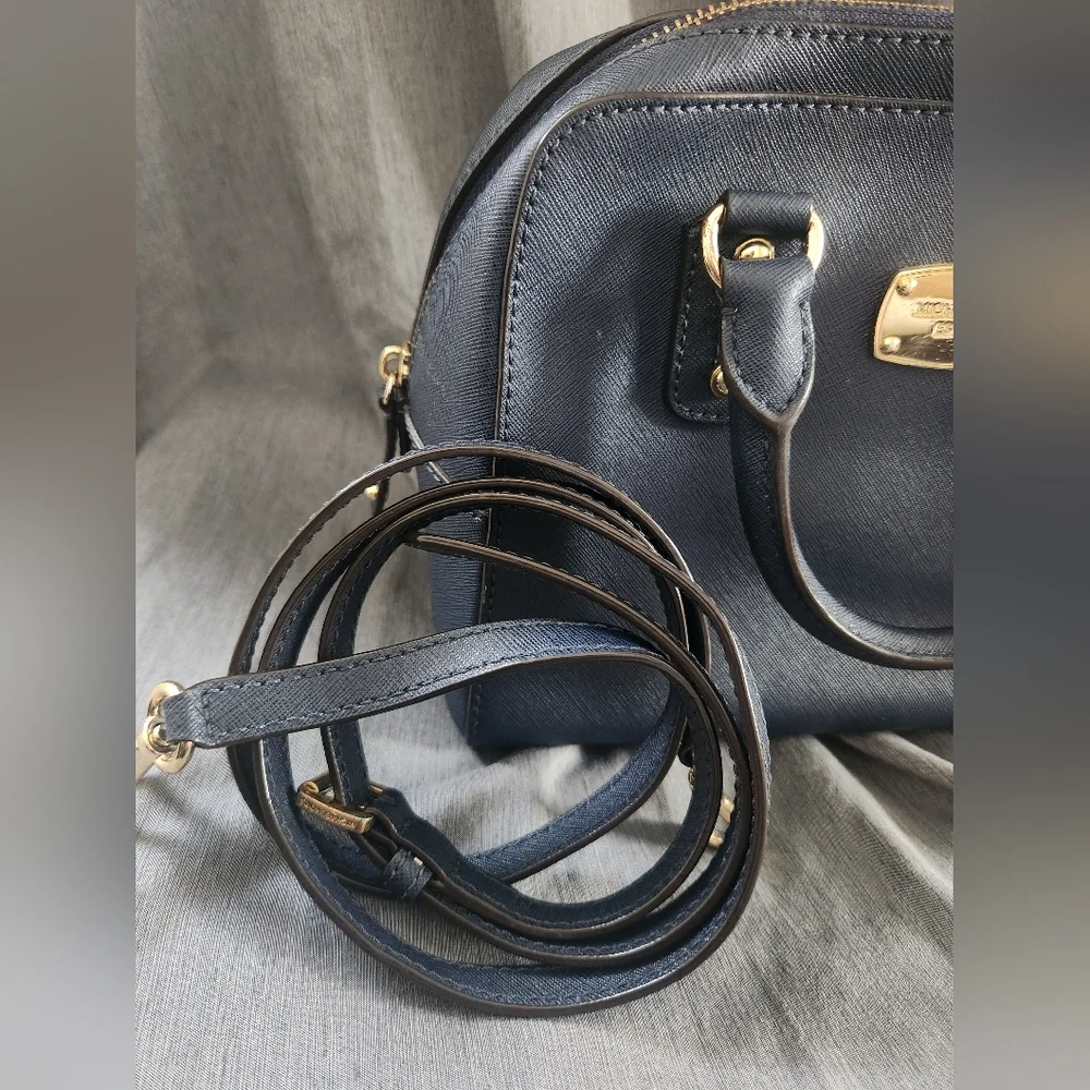 Michael Kors Blue Saffiano Leather Satchel Bag